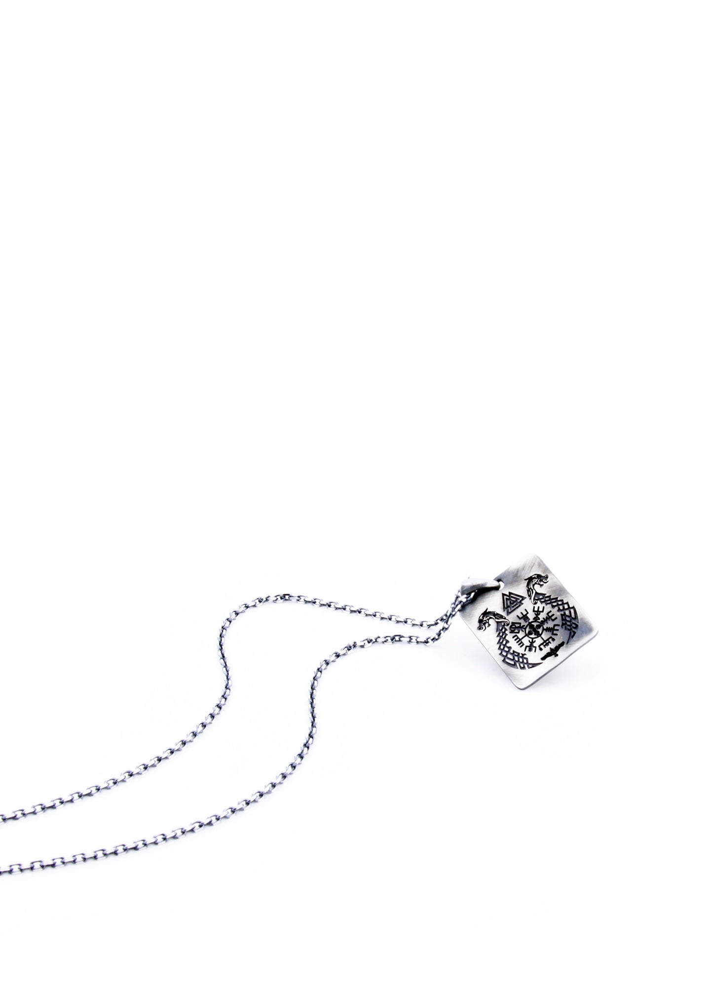 Men’s Viking Dragon Rct Silver Necklace