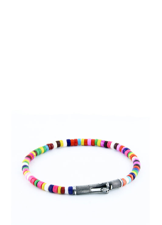 Men’s Single Lock Gem Stone Silver Bracelet 2