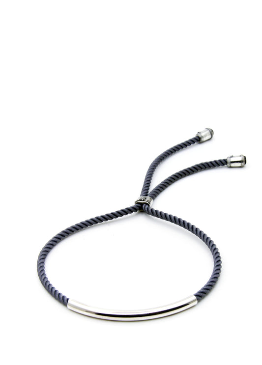 Men’s Pipe Auger Rope Silver Bracelet