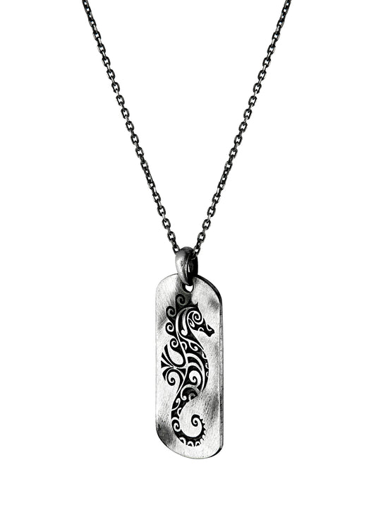 Men’s Seahorse Silver Necklace