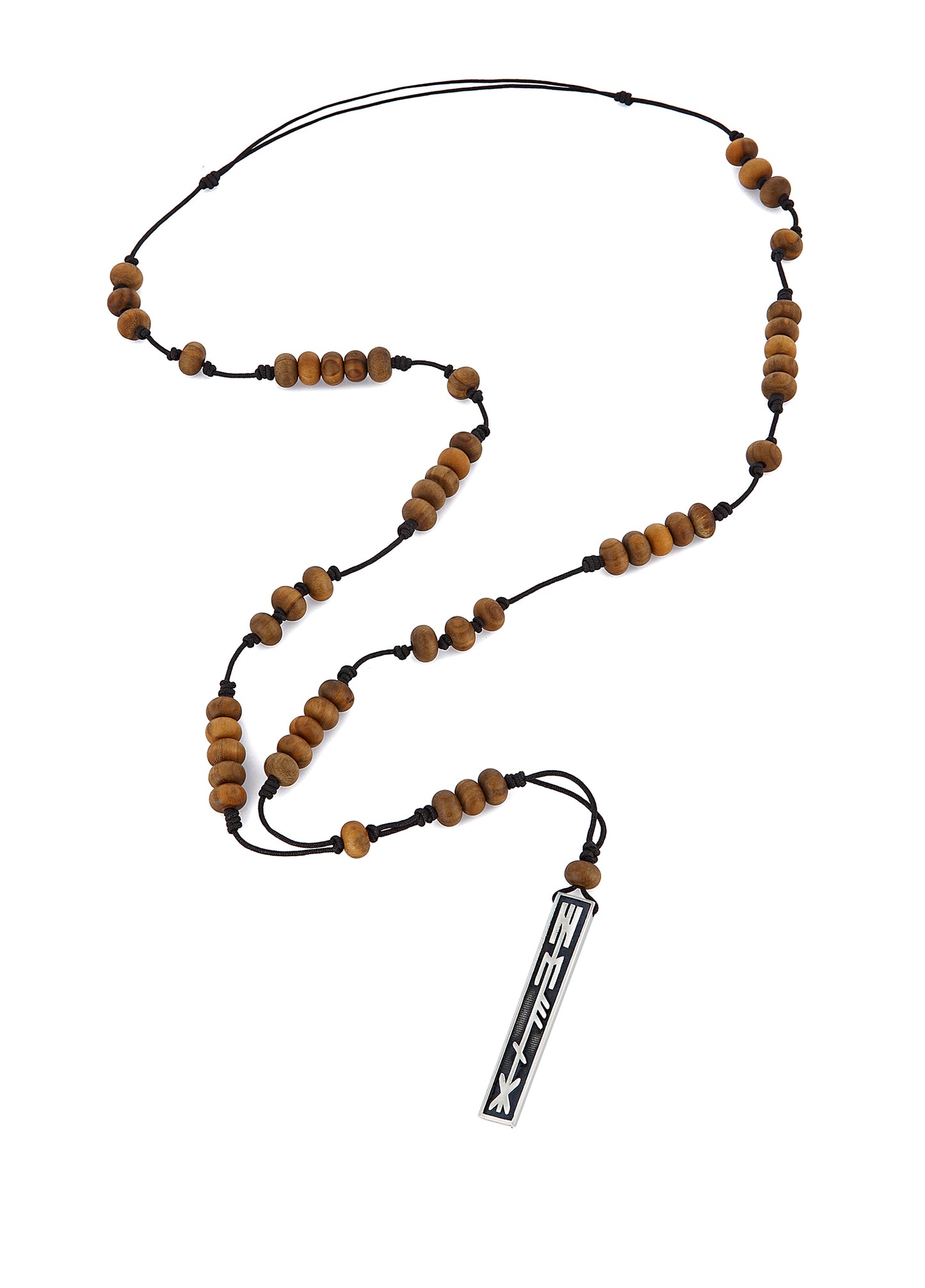 Men’s Healing Wood Kahverengi Silver Necklace
