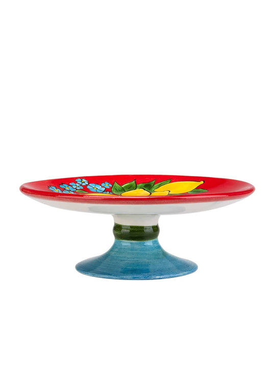 Amalfi Coast Handmade Red Ceramic Cake Stand (18 cm)