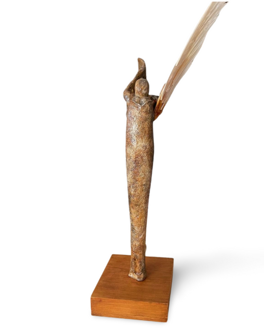 Transformation 1 - 72 x 25 x 25 cm Handmade Ceramic & Mixed Media Sculpture