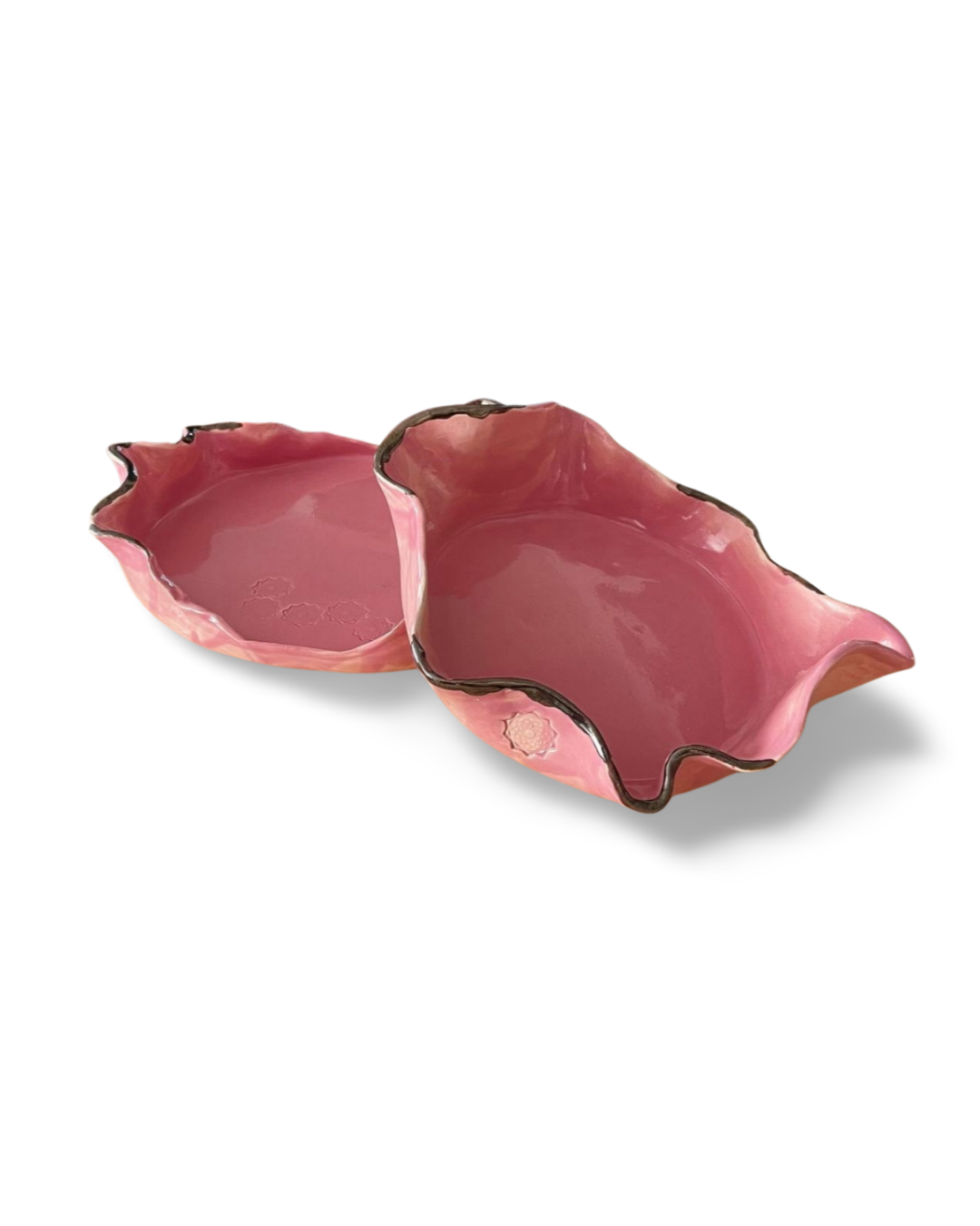 Lotus Plate Set of 2 Handmade Ceramic Decoration