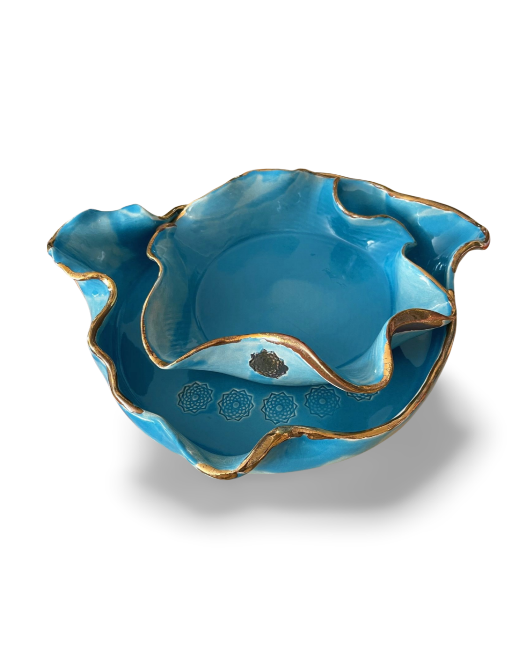 Lotus Plate Set of 2 Handmade Ceramic Decoration