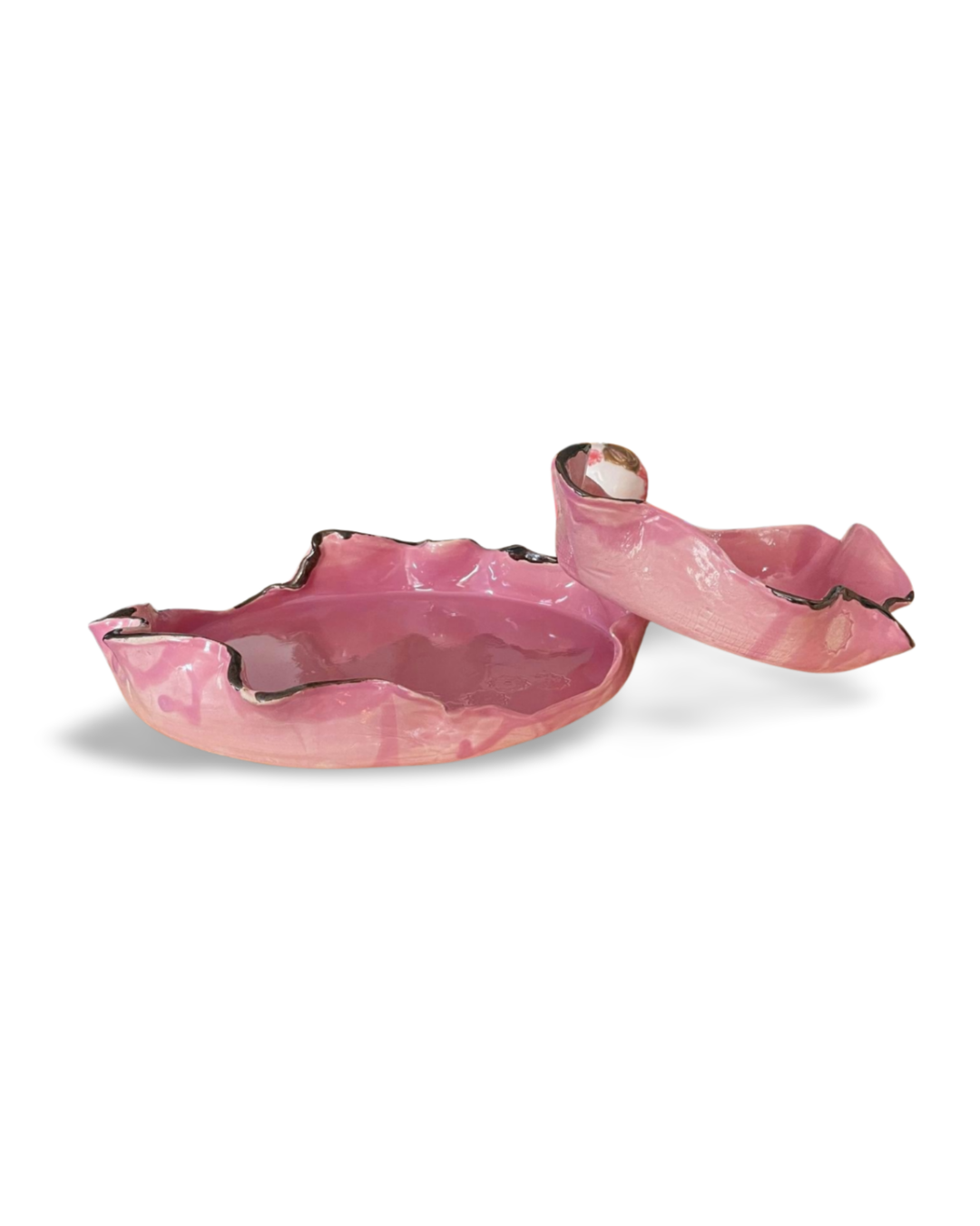 Lotus Plate Set of 2 Handmade Ceramic Decoration