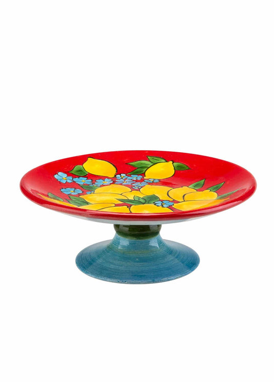 Amalfi Coast Handmade Red Ceramic Cake Stand (18 cm)