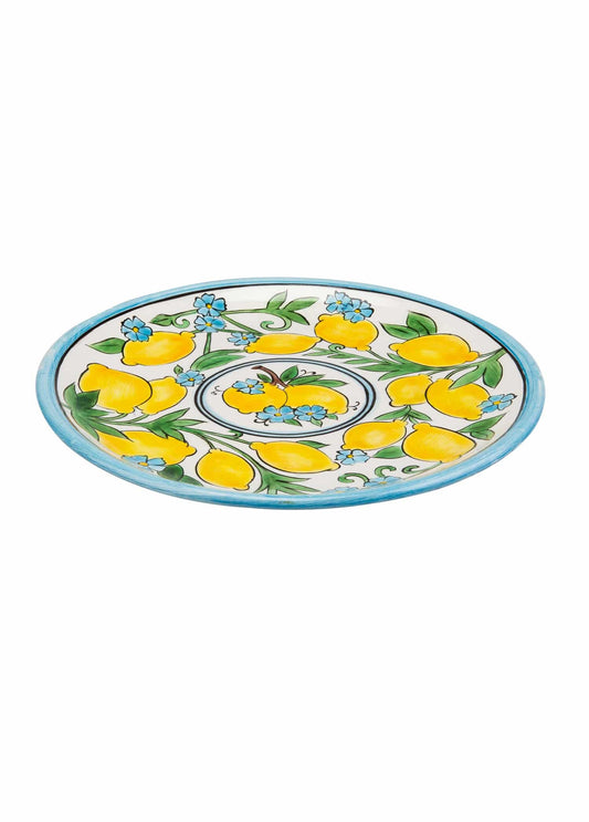 Amalfi Coast Handmade White Ceramic Dinner Plate (30 cm)