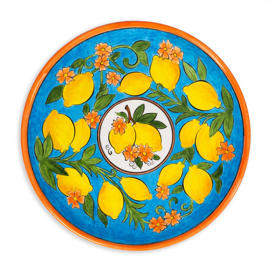 Amalfi Coast Handmade Ceramic Orange Dinner Plate 30 cm