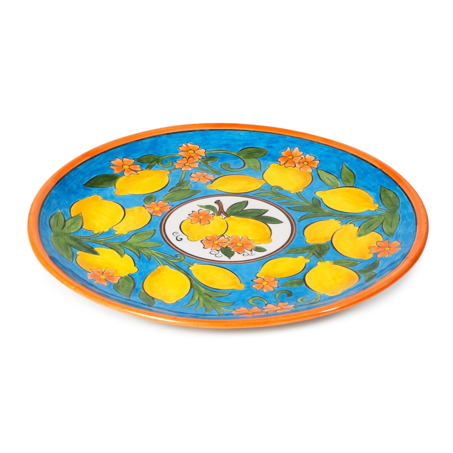 Amalfi Coast Handmade Ceramic Orange Dinner Plate 30 cm
