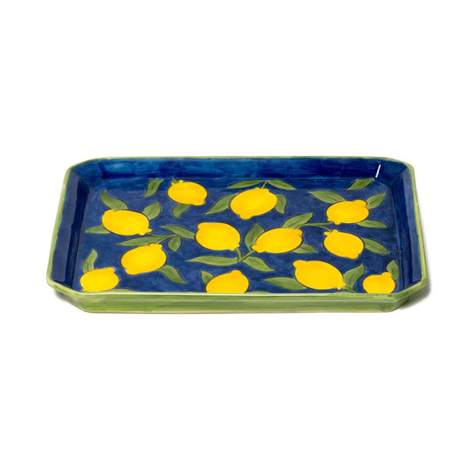 Amalfi Coast Handmade Cobalt Rectangular Ceramic Tray