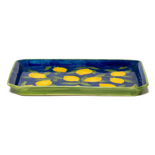 Amalfi Coast Handmade Cobalt Rectangular Ceramic Tray
