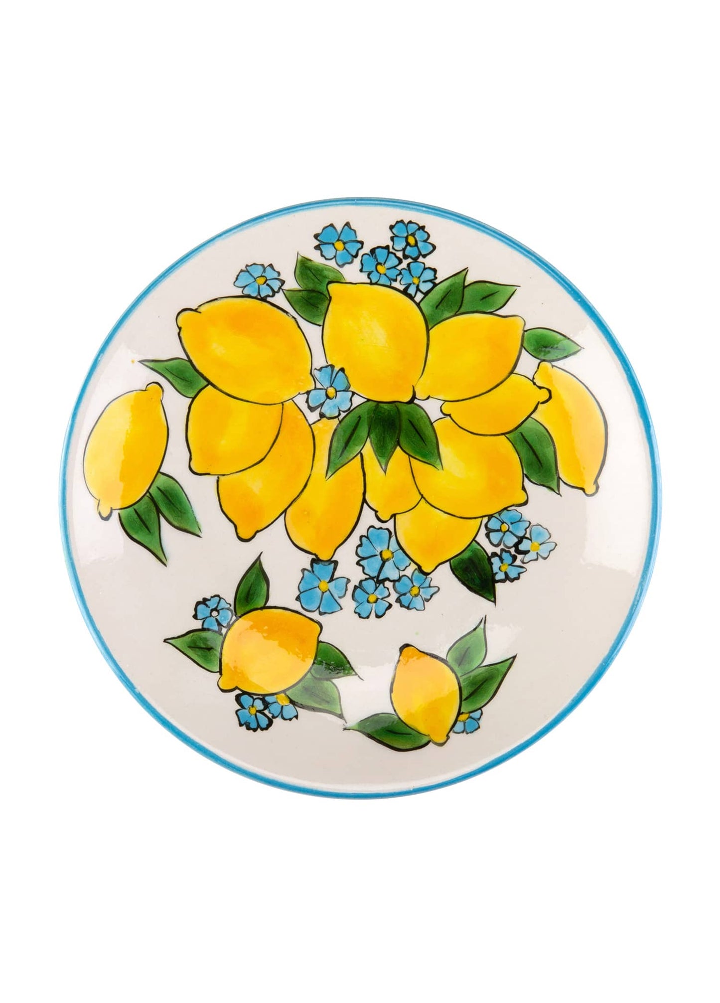 Amalfi Coast Handmade White Base Ceramic Cake Server (18 cm)