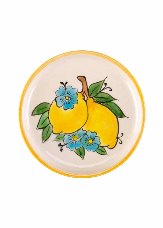 Amalfi Coast Handmade Lemon Pattern Ceramic Mini Plate (12 cm)