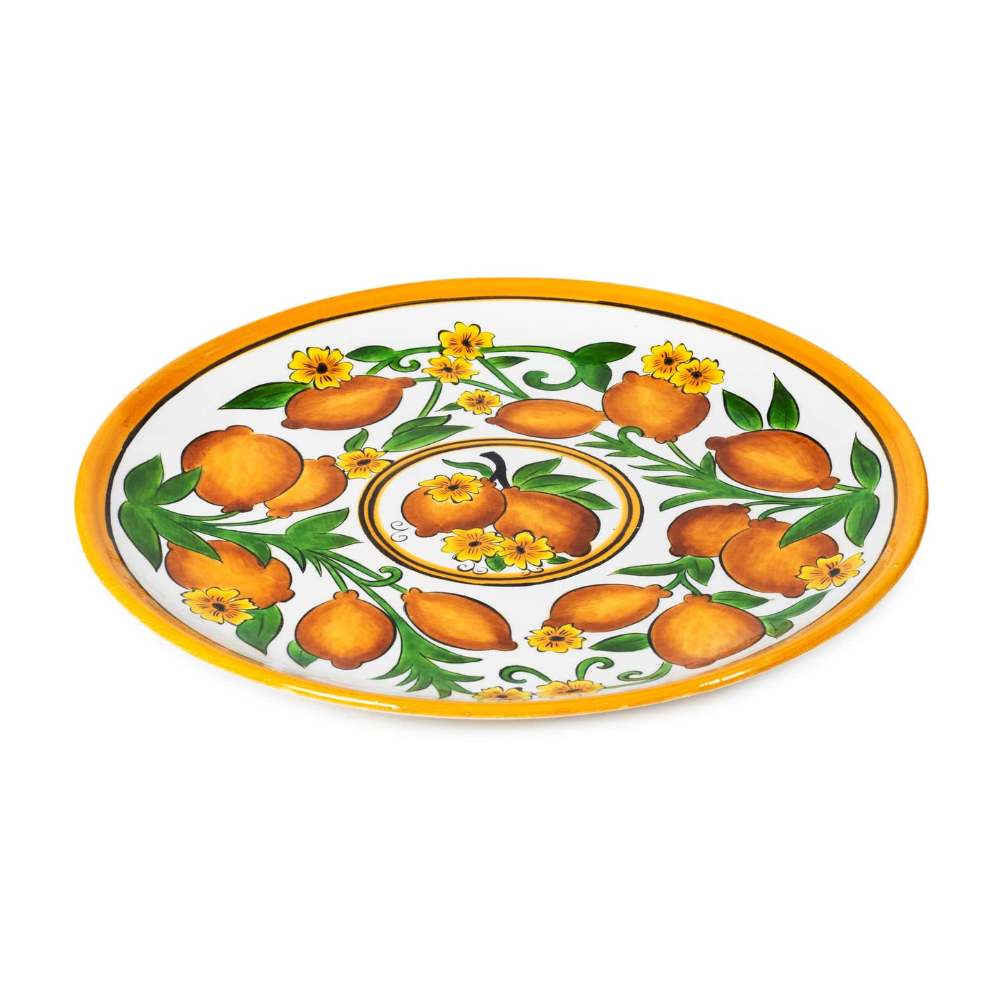 Amalfi Coast Handmade Ceramic “Golden Fall” Dinner Plate 30 cm