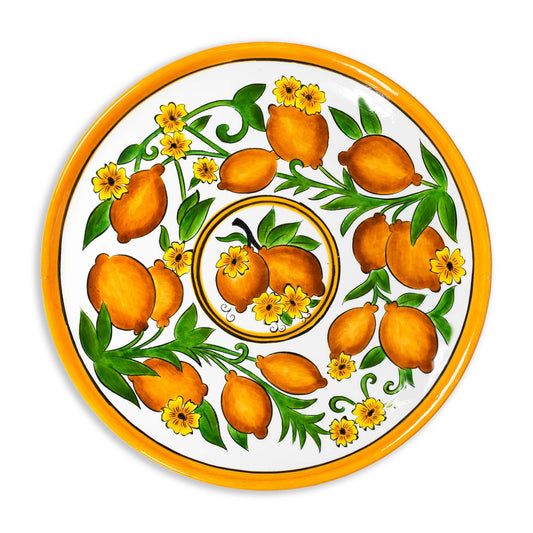 Amalfi Coast Handmade Ceramic “Golden Fall” Dinner Plate 30 cm