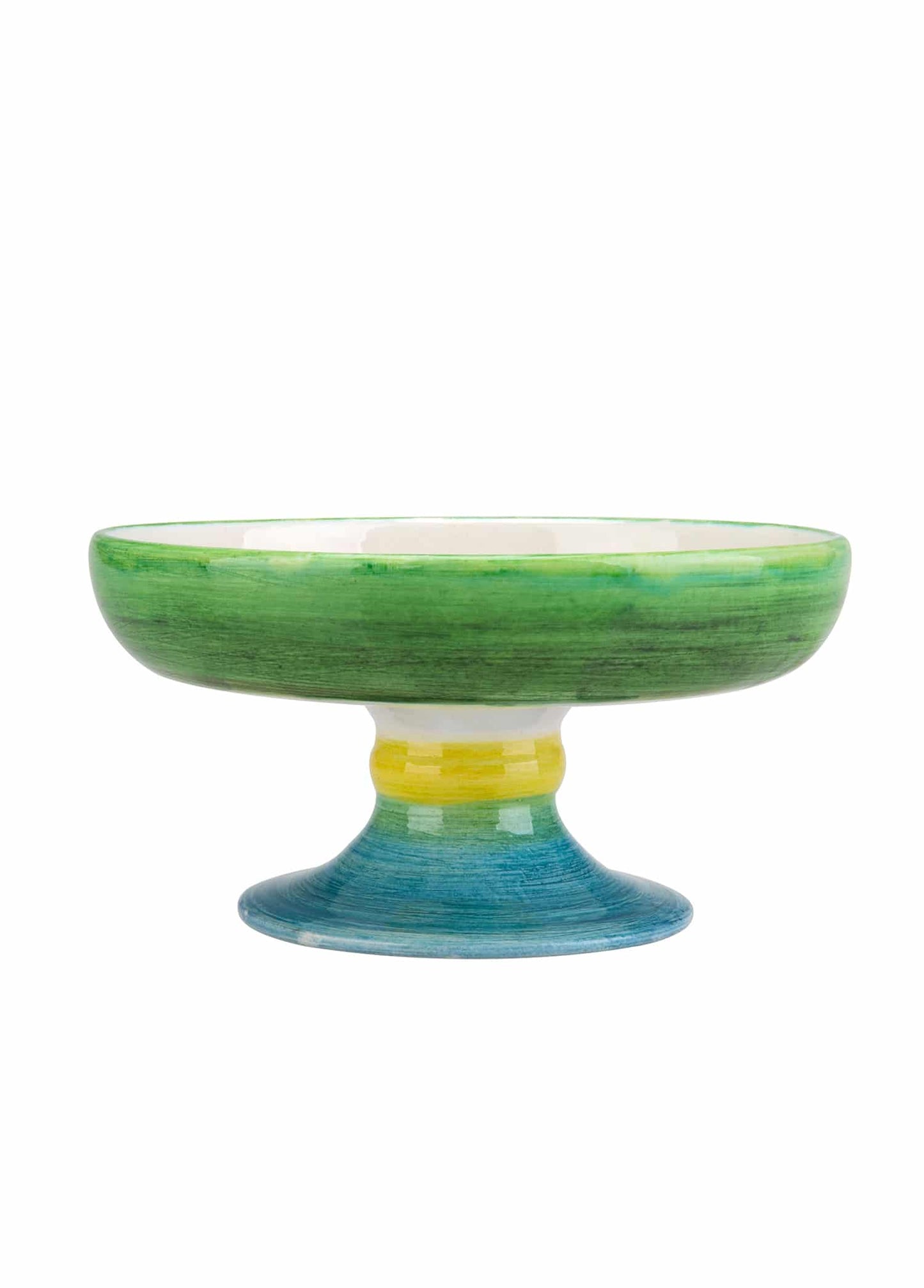 Amalfi Coast Handmade Green-Edged Ceramic Cake Stand (15 cm)