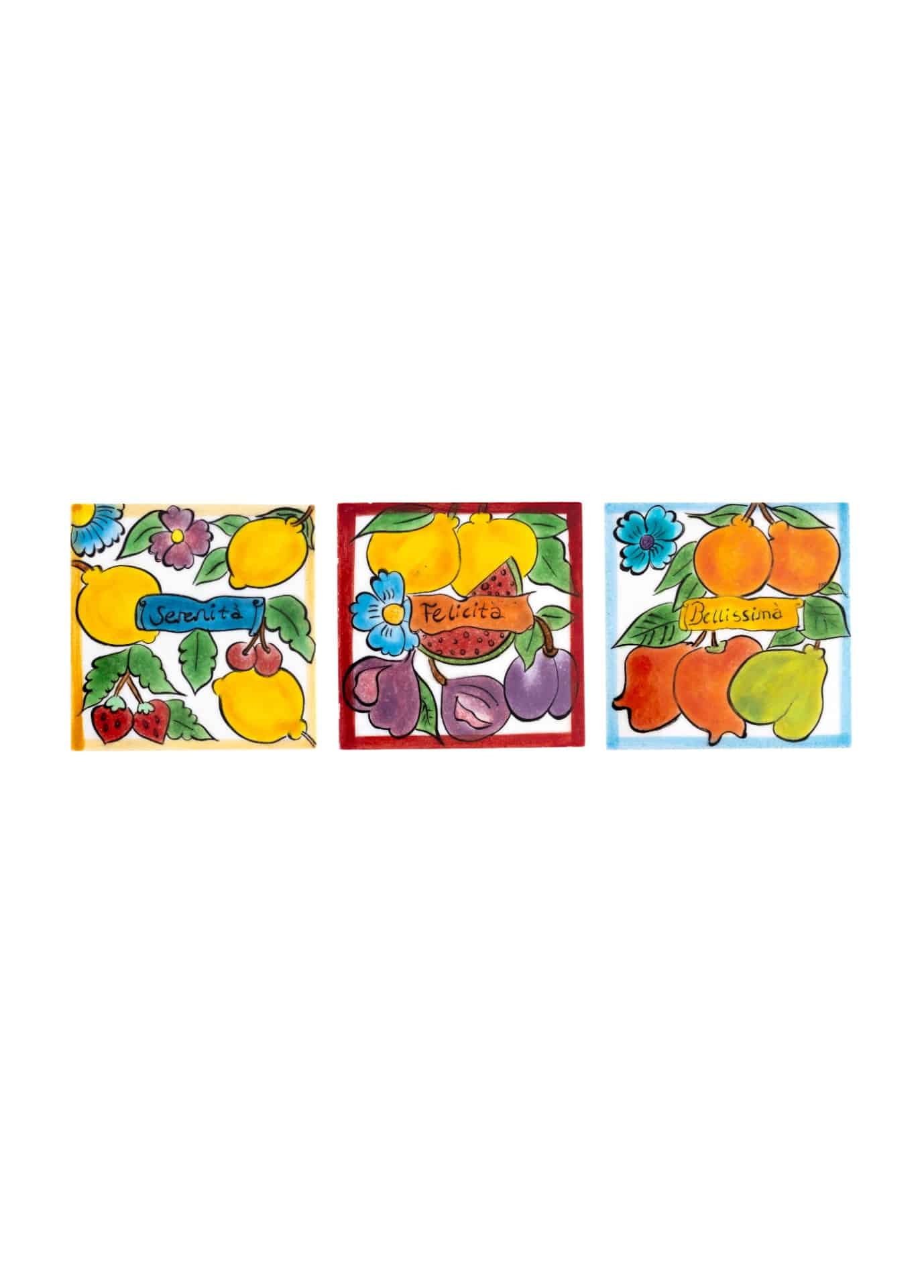 Amalfi Coast Handmade Lemons Ceramic Coaster Set of 3