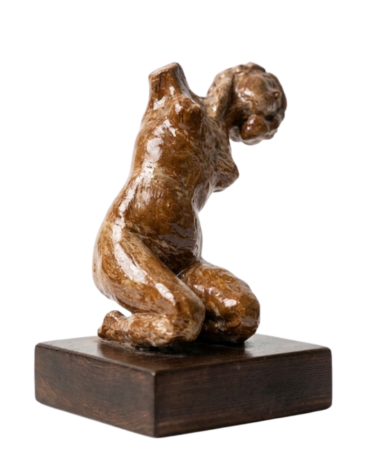 Atlas Rising Handmade Brown Figure Sculpture