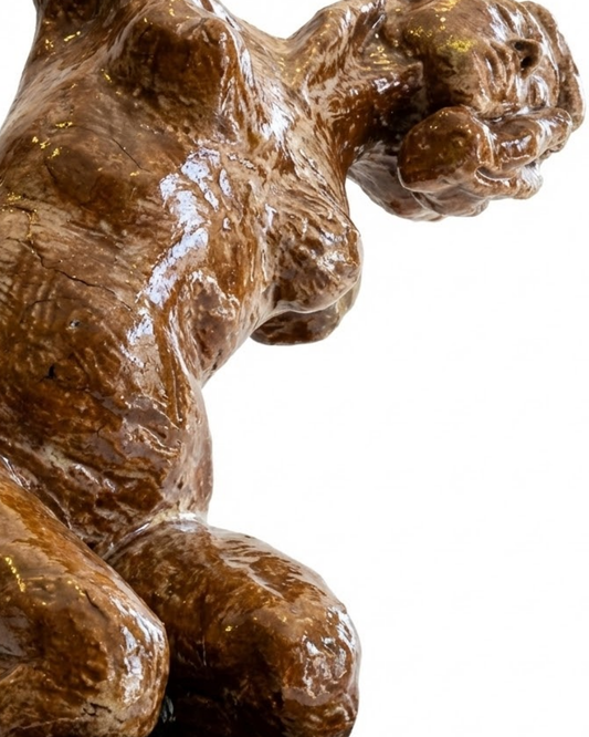 Atlas Rising Handmade Brown Figure Sculpture