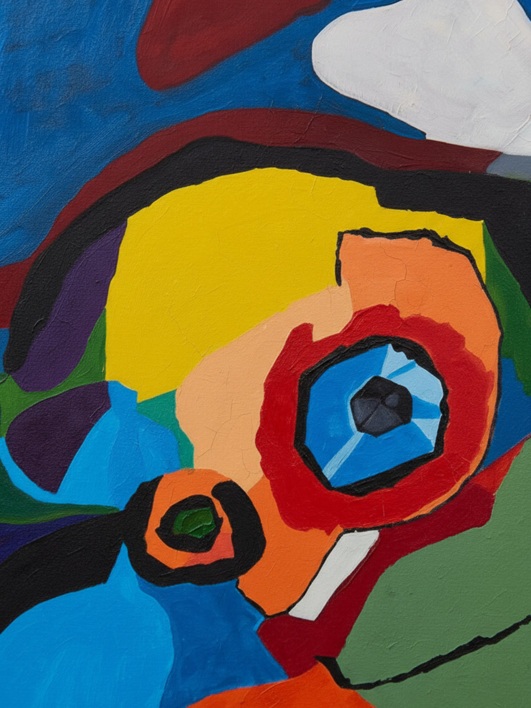 Blue Monster and Her Baby 120×120cm Abstract Expressionism Surrealism Oil Painting