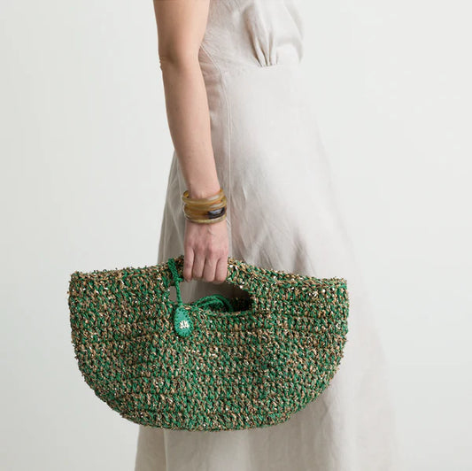 Capri In Classic Green Basket Tote