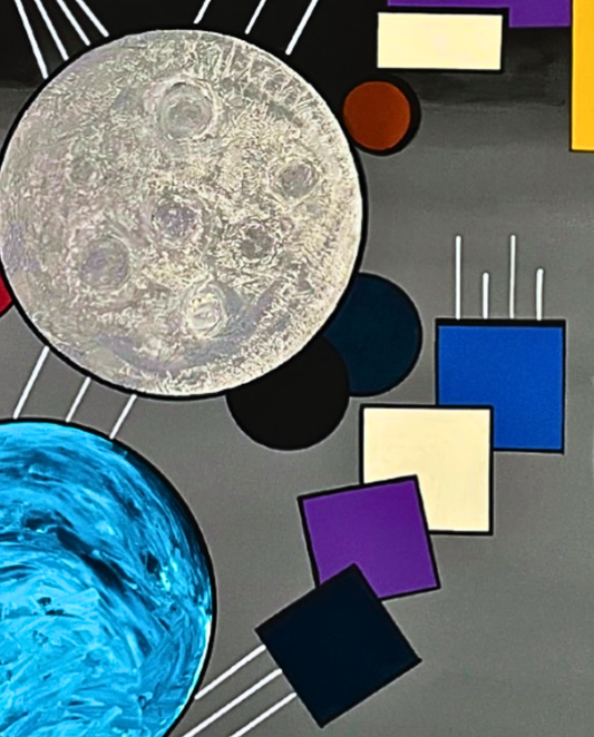 Cosmic Balance 90 × 60 cm Geometric Abstraction Oil Painting On Canvas