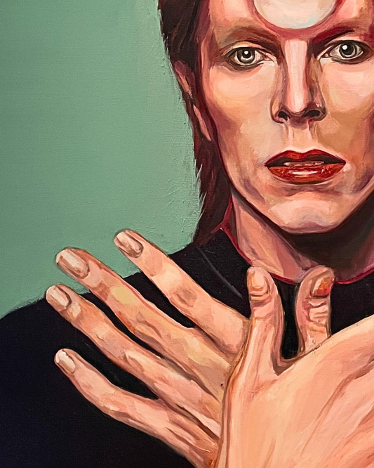 David Bowie 60×60cm Figurative Expressionism Surrealism Oil Painting