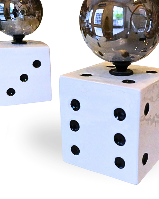 Fortuna Dice Handmade White Ceramic Lamp