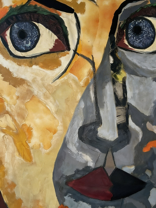 Her Wandering Eyes - 60×80cm Contemporary Expressionist Oil Portrait