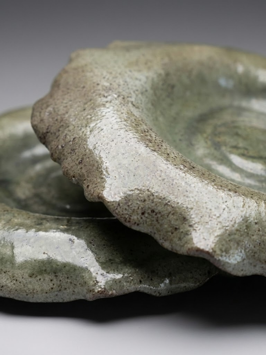 Horizon Line Handmade Grey Ceramic Plate