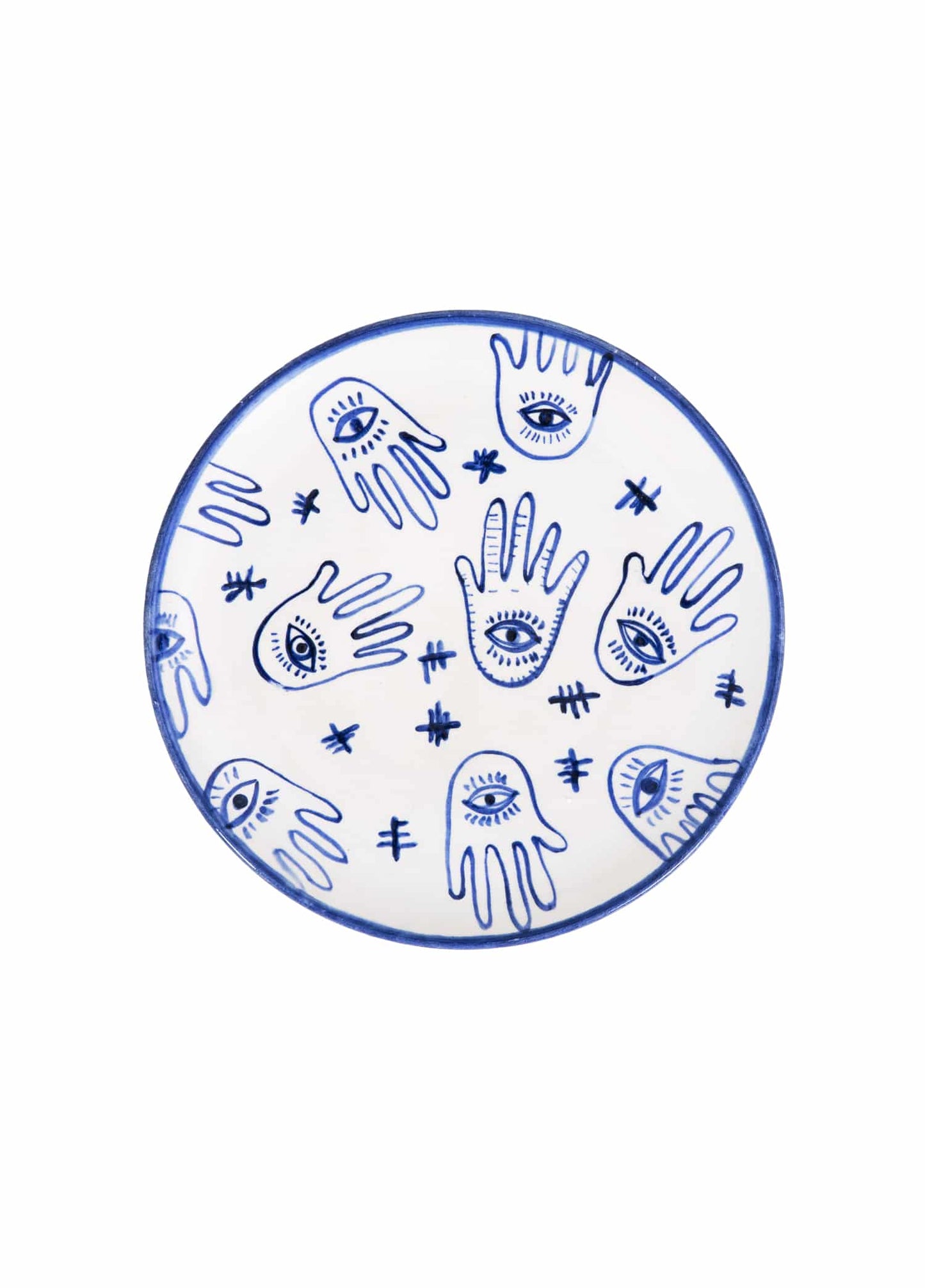 Inner Eye Handmade Fatma's Hand Ceramic Dessert Plate (18 cm)