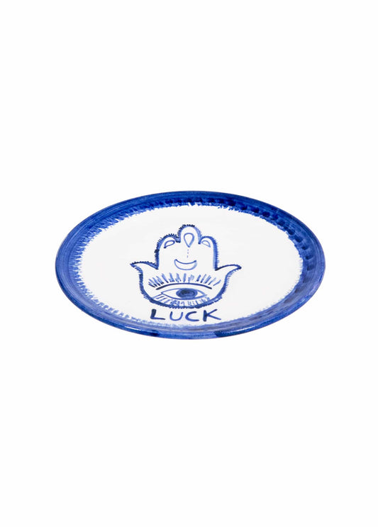 Inner Eye Handmade LUCK Fatma's Hand Ceramic Dessert Plate (18 cm)
