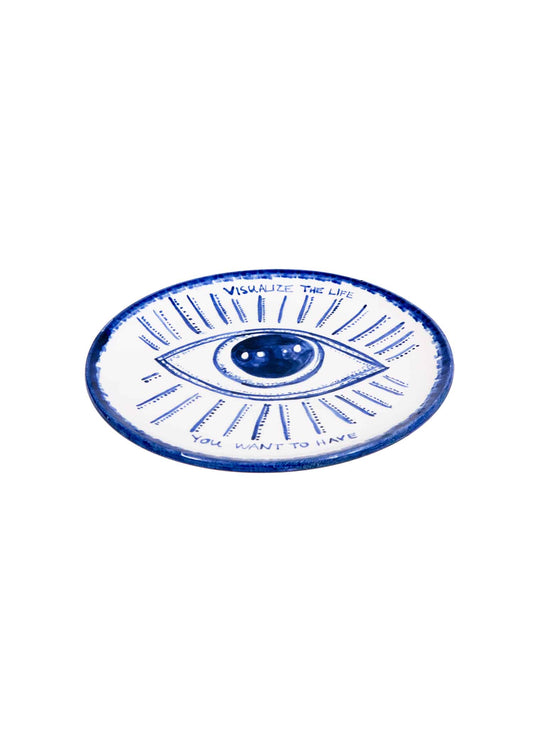 Inner Eye Handmade Single-Eye Ceramic Dessert Plate (18 cm)