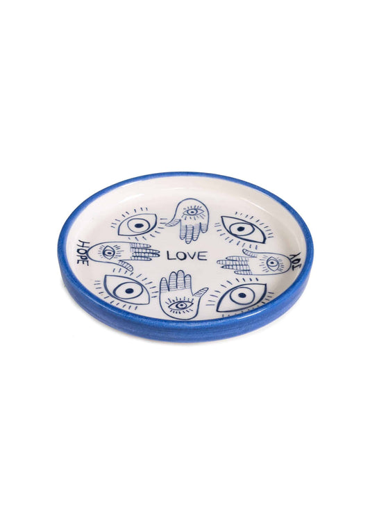 Inner Eye Handmade Hope-Love-Luck-Joy Ceramic Mini Plate