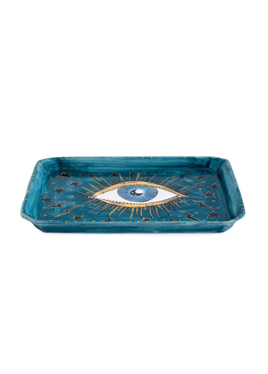 Inner Eye Handmade Blue Eye Ceramic Tray (25 cm)
