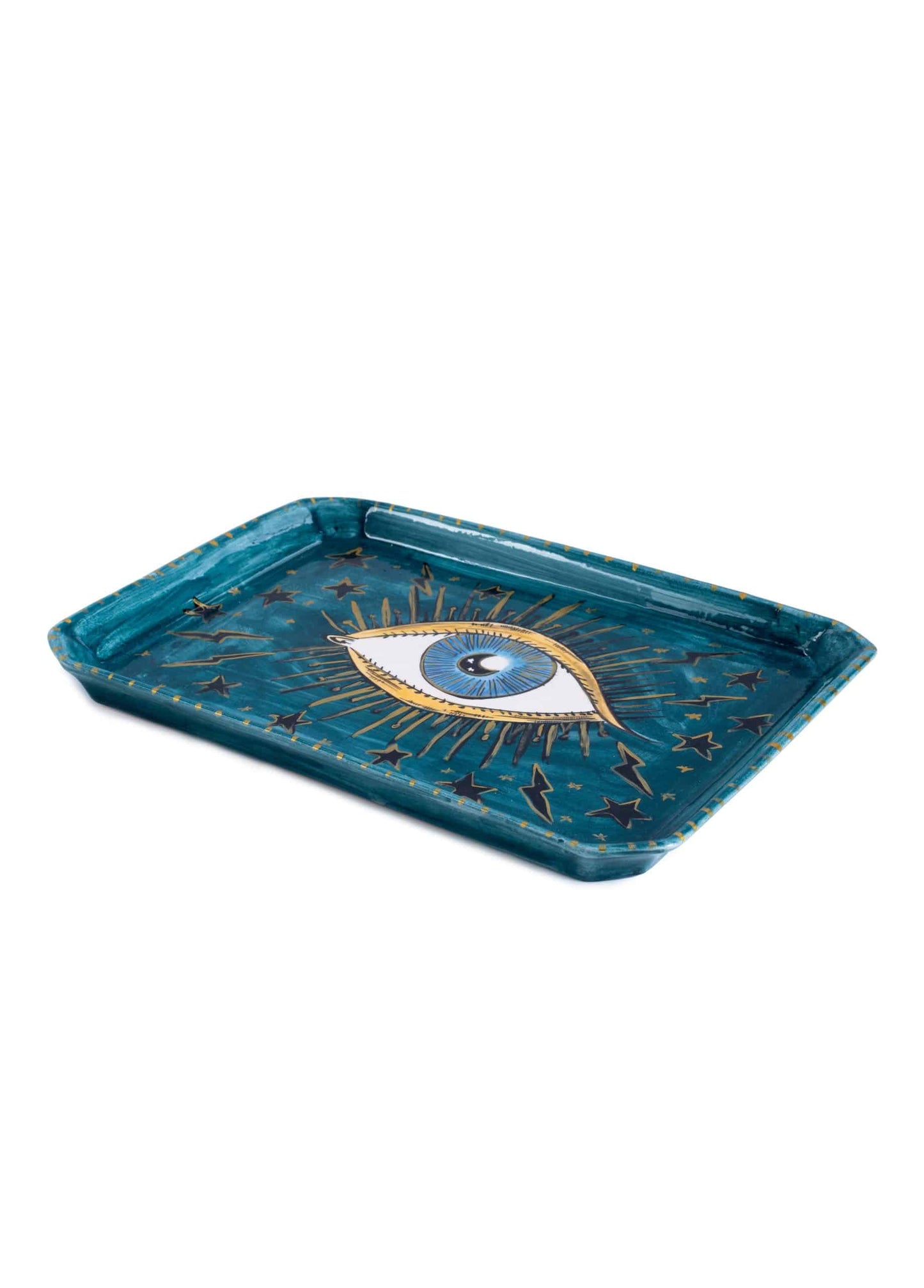 Inner Eye Handmade Blue Eye Ceramic Tray (25 cm)