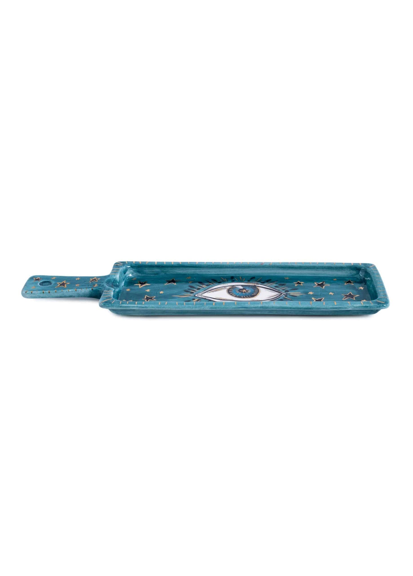 Inner Eye Handmade Blue Eye Long-Handled Ceramic Tray (30 cm)