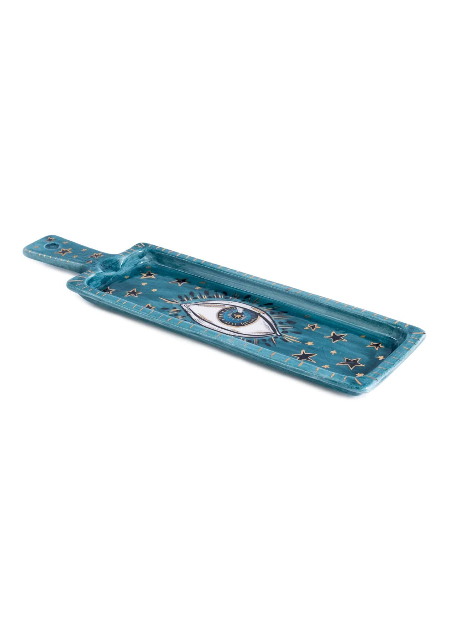 Inner Eye Handmade Blue Eye Long-Handled Ceramic Tray (30 cm)