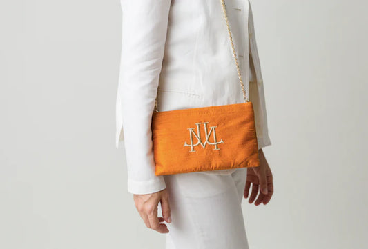 Iris In Sunrise Orange Silk