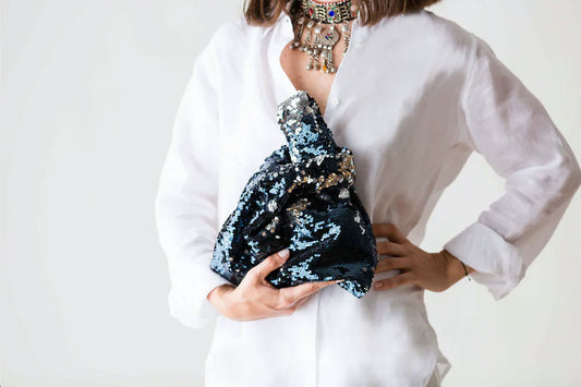 Jade In Navy/ Silver Sequin