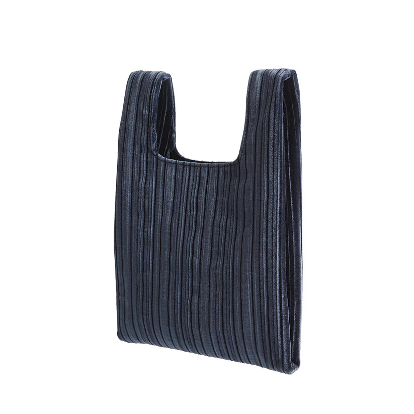 Jade Mini Knot Bag In Blue Grey Corduroy Velvet