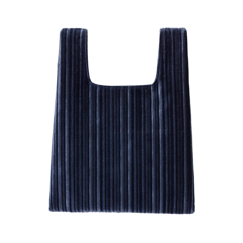 Jade Mini Knot Bag In Blue Grey Corduroy Velvet