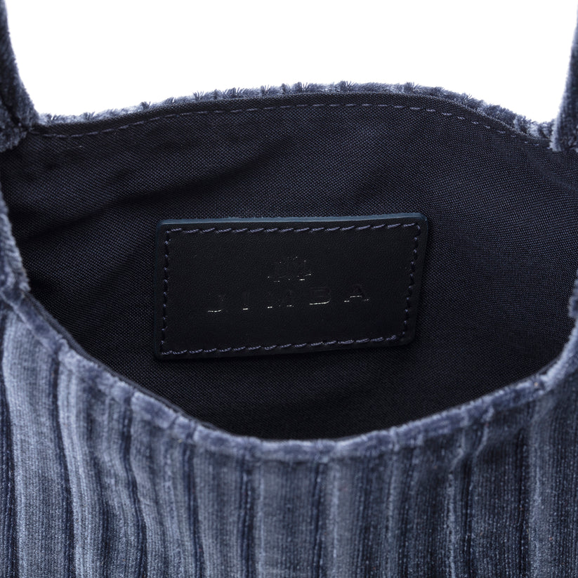Jade Mini Knot Bag In Blue Grey Corduroy Velvet