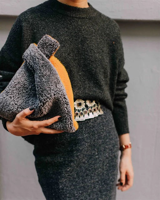 Jade In Grey/Yellow Shearling