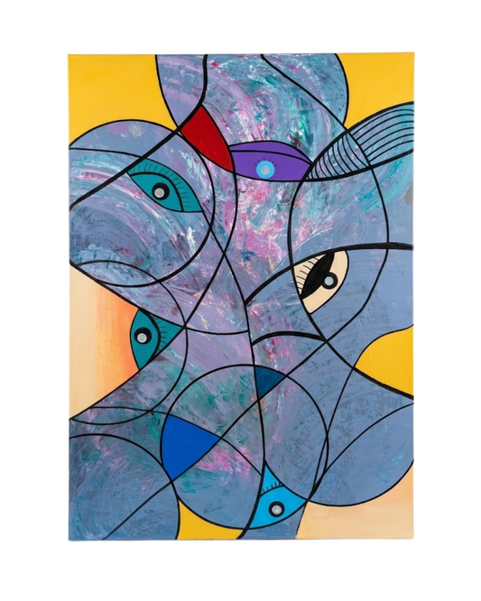 Labyrinth of Dreams 90 × 60 cm Surrealist Geometric Abstraction Oil Painting On Canvas