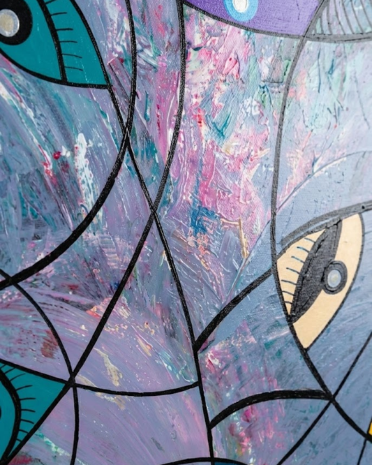 Labyrinth of Dreams 90 × 60 cm Surrealist Geometric Abstraction Oil Painting On Canvas