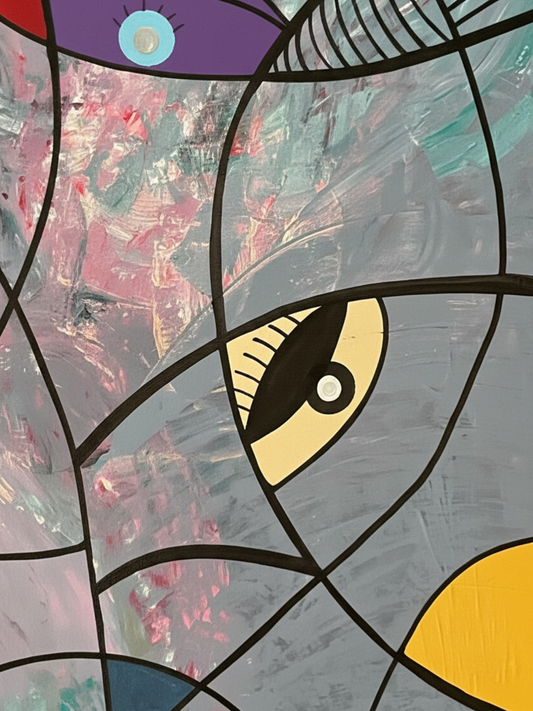 Labyrinth of Dreams 90 × 60 cm Surrealist Geometric Abstraction Oil Painting On Canvas