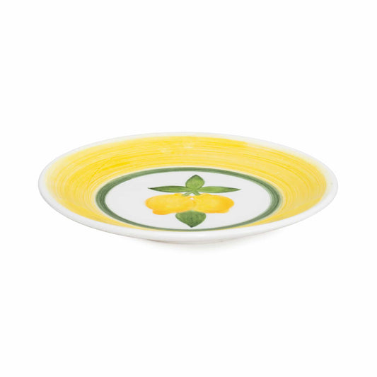 Lemon Splash Handmade Ceramic Yellow Cake Plate 18 cm