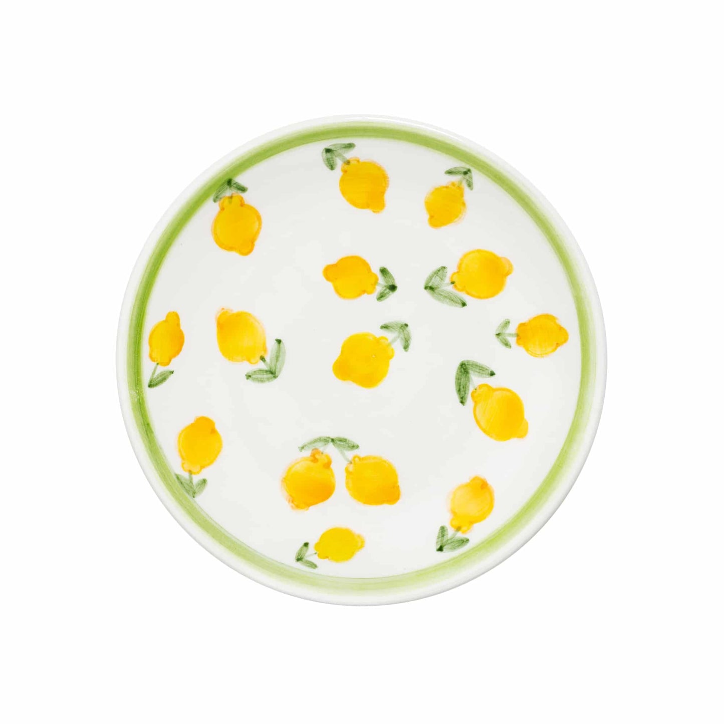 Lemon Splash Handmade Ceramic White Cake Plate 18 cm